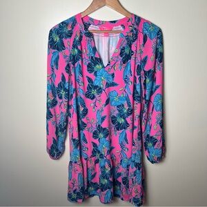 Lilly Pulitzer Lucee Dress Pink Floral Isle Blooming For You Preppy Resort XS